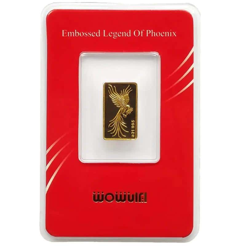 شمش طلا 24 عیار طرح سیمرغ کد 2000 از نمای ظاهری ویژه خرید اقساطی بازنشستگان تامین اجتماعی