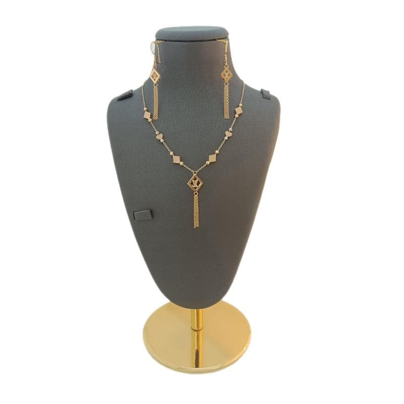 نیم ست طلا 18 عیار زنانه جواهری ماهور مدل لویی ویتون