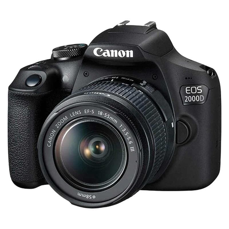 دوربین عکاسی DSLR کانن مدل EOS 2000D به همراه لنز 18-55 میلی متر DC III از نمای ظاهری ویژه خرید اقساطی بازنشستگان تامین اجتماعی