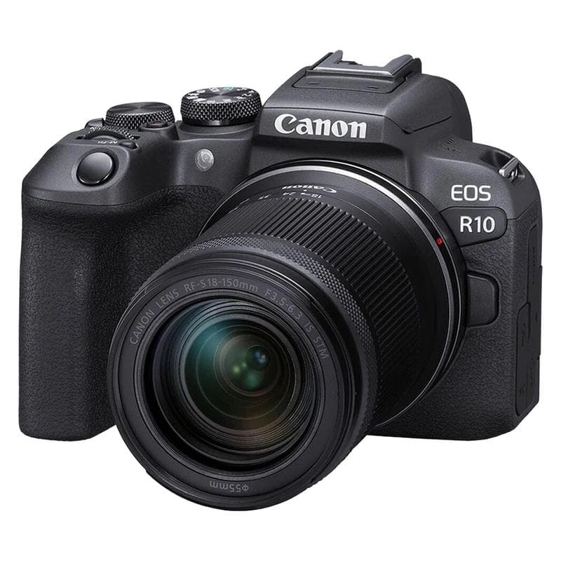 دوربین عکاسی بدون آینه کانن مدل EOS R10 به همراه لنز 18 - 150 میلی‌متر f/3.5 - f/6.3 از نمای ظاهری ویژه خرید اقساطی بازنشستگان تامین اجتماعی