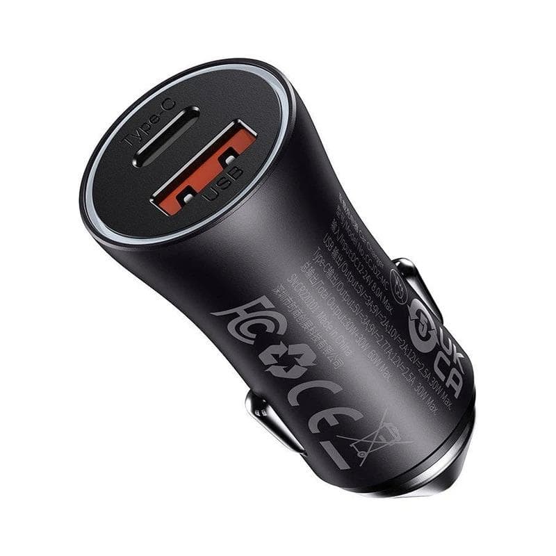 شارژر فندکی بیسوس مدل CGJM000113-60W  از نمای ظاهری ویژه خرید اقساطی بازنشستگان تامین اجتماعی