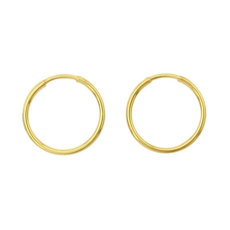 گوشواره طلا 18 عیار زنانه مدل حلقه ای از نمای ظاهری ویژه خرید اقساطی بازنشستگان تامین اجتماعی