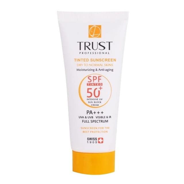 کرم ضد آفتاب و ضد پیری SPF50 تراست مناسب پوست های نرمال و خشک - بژ تیره حجم 40 میلیلیتر از نمای ظاهری ویژه خرید اقساطی بازنشستگان تامین اجتماعی